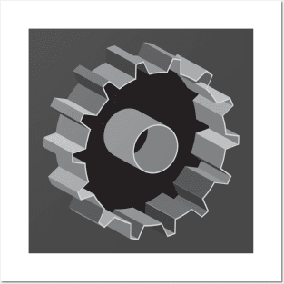 3D industrial gear Posters and Art